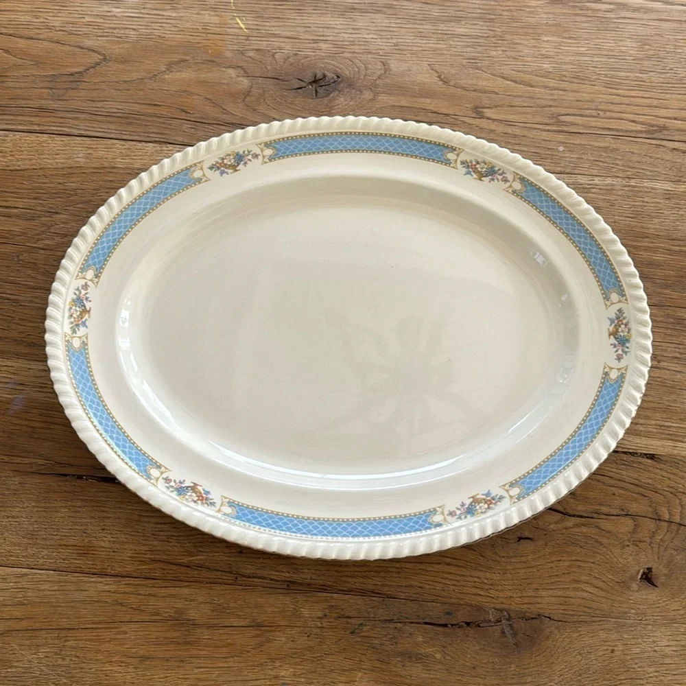 Vintage HTF Johnson Bros. Belvedere plate, Stamped Old English 14x11